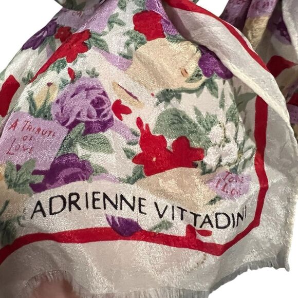 Adrienne Vittadini Floral Scarf - Red, Purple, Green - Picture 2 of 2